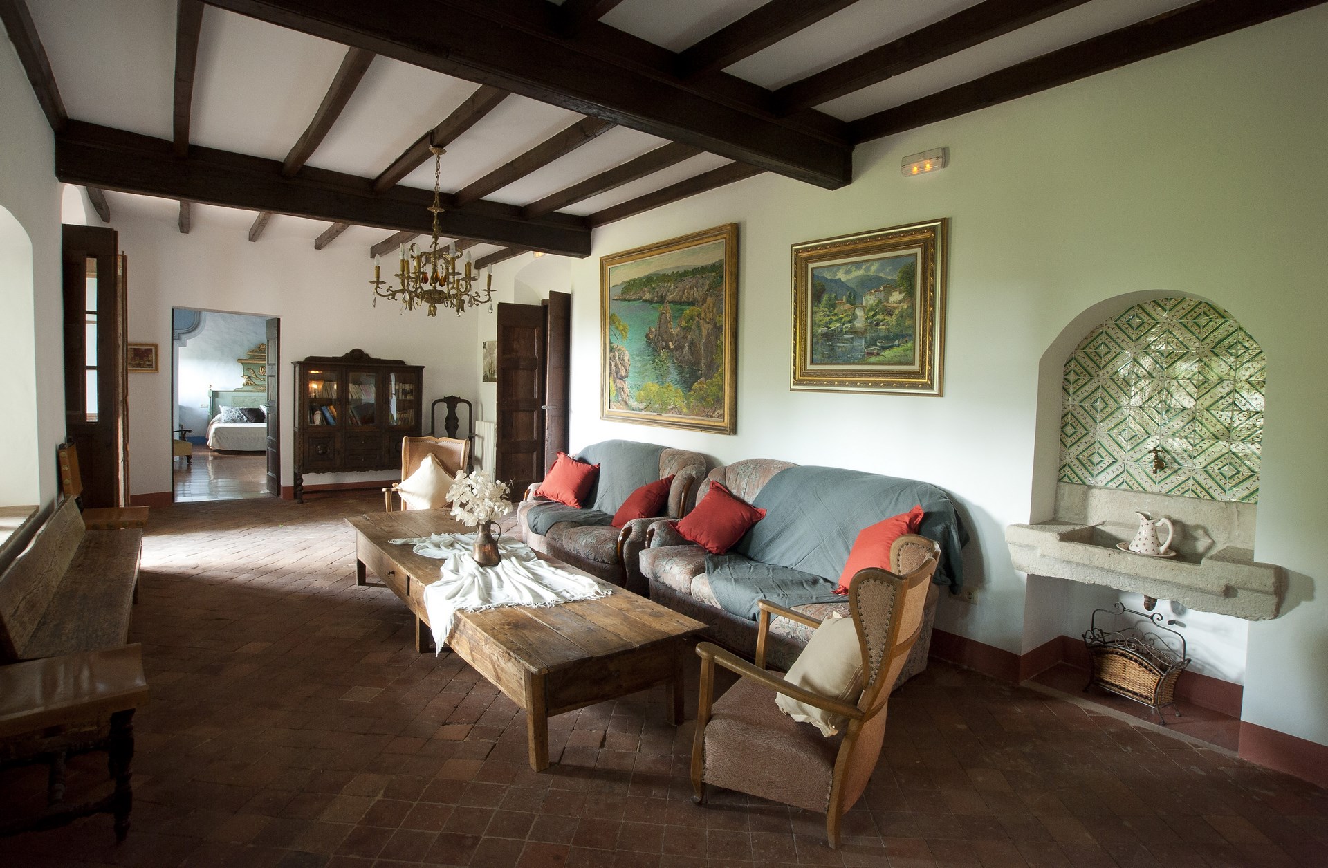 Sala d'estar de la casa rural Casa Prat de Sant Feliu de Pallerols (La Garrotxa)